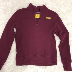 maroon prince and fox quarter zip pullover